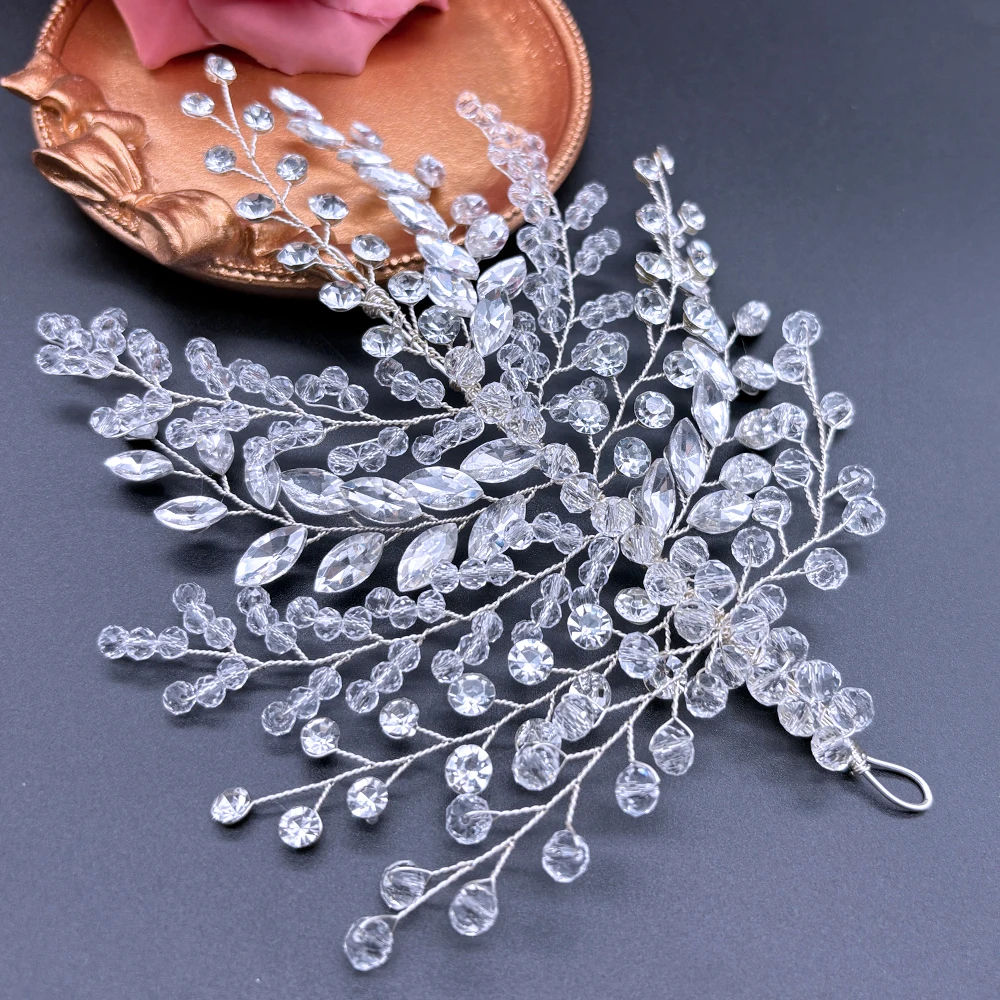 

DZ294 Rhinestone Wedding Hair Accessories Party Tiaras Bridal Headband for Women Trendy Bride Headpiece Handmade Ornament