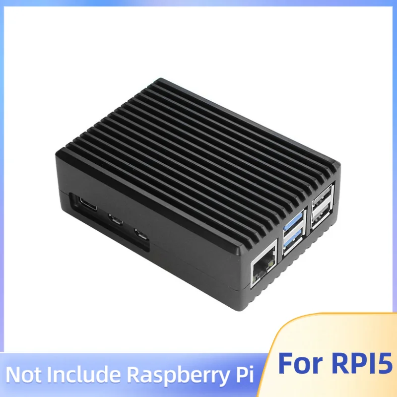 Ahududu Pi 5 alüminyum alaşımlı kasa Metal kabuk desteği soğutma fanı RPI 5 Pi5 ile uyumlu