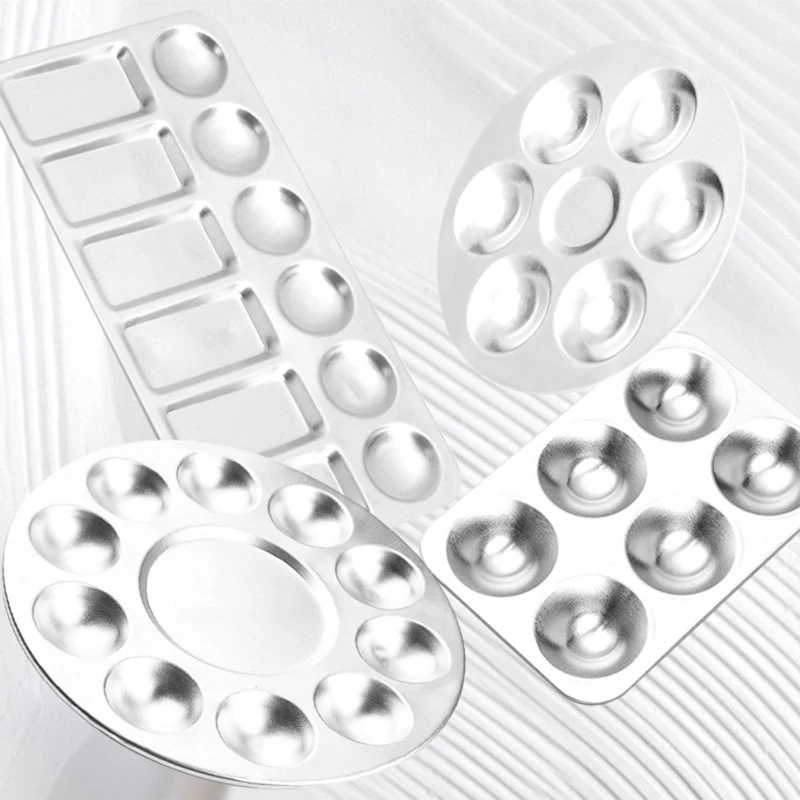 ถาดสีโลหะแบบใช้ซ้ำได้สำหรับงานหัตถกรรมสีน้ำสีน้ำมันอะคริลิกแบบ DIY