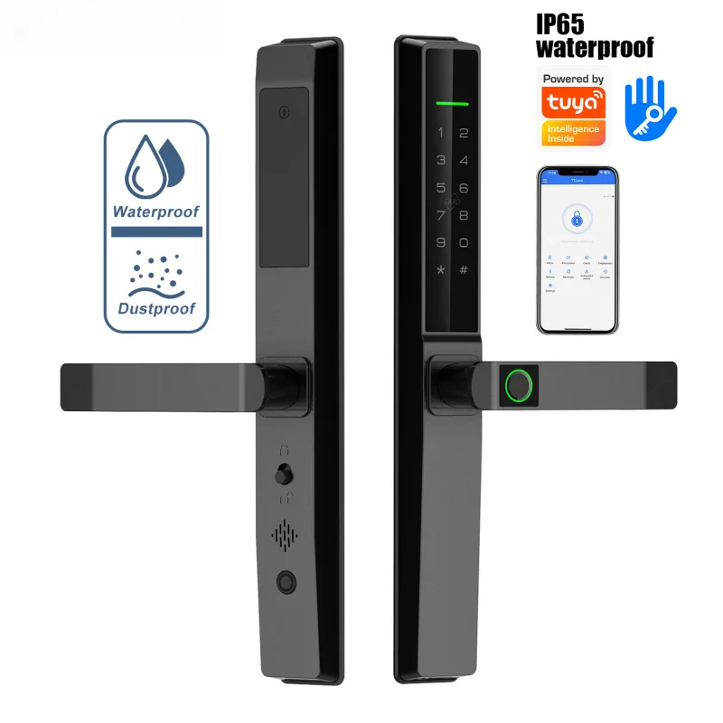 

Smart Digital Lock with Fingerprint and Card Access Aluminum Alloy Entry for Screen Doors RFID & Password Data Storage Options
