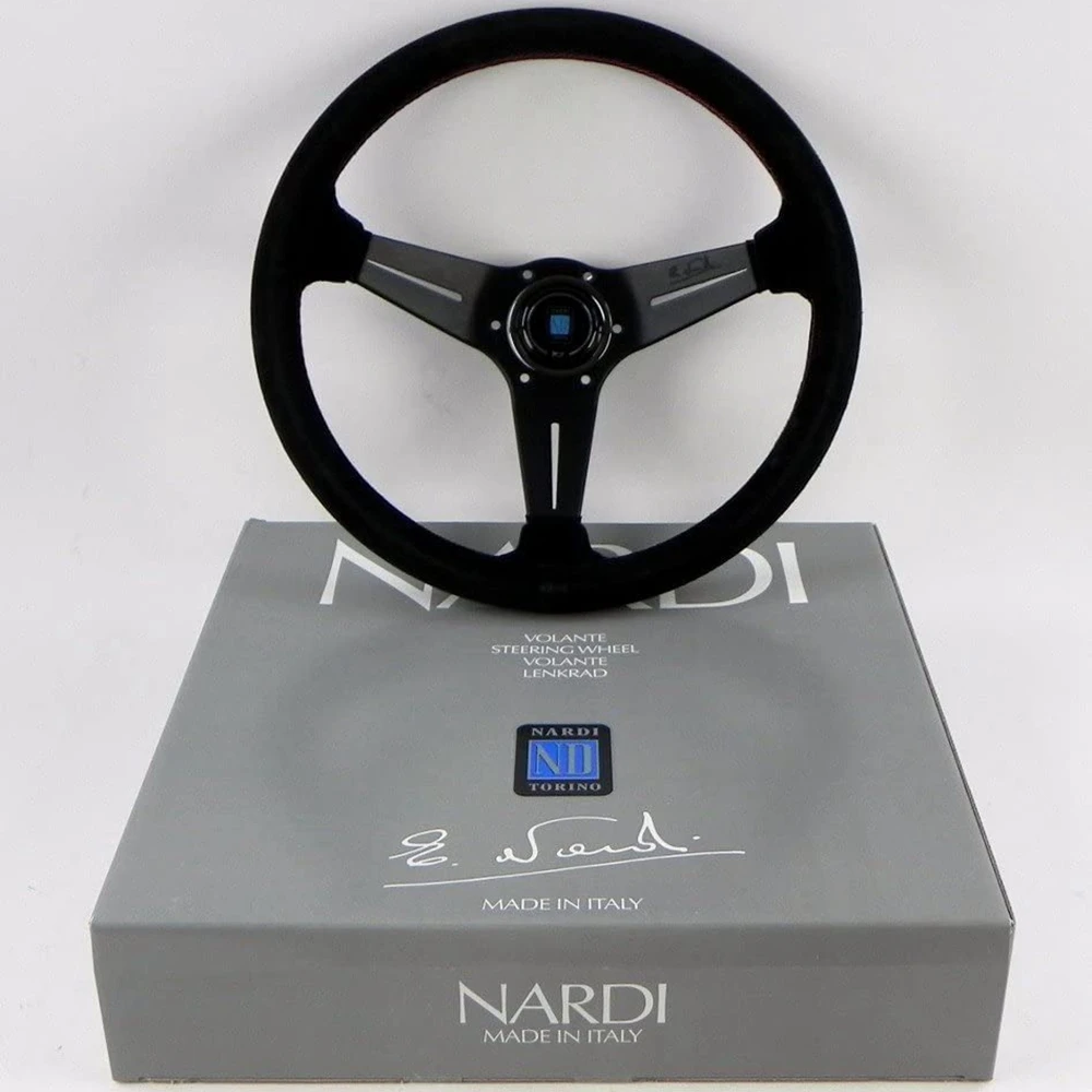 JDM 14Inch Racing NARDI Steering Wheel Universal Car Drift Suede Leather Steering Wheel Volantes For VW HONDA TOYOTA BMW Nissan