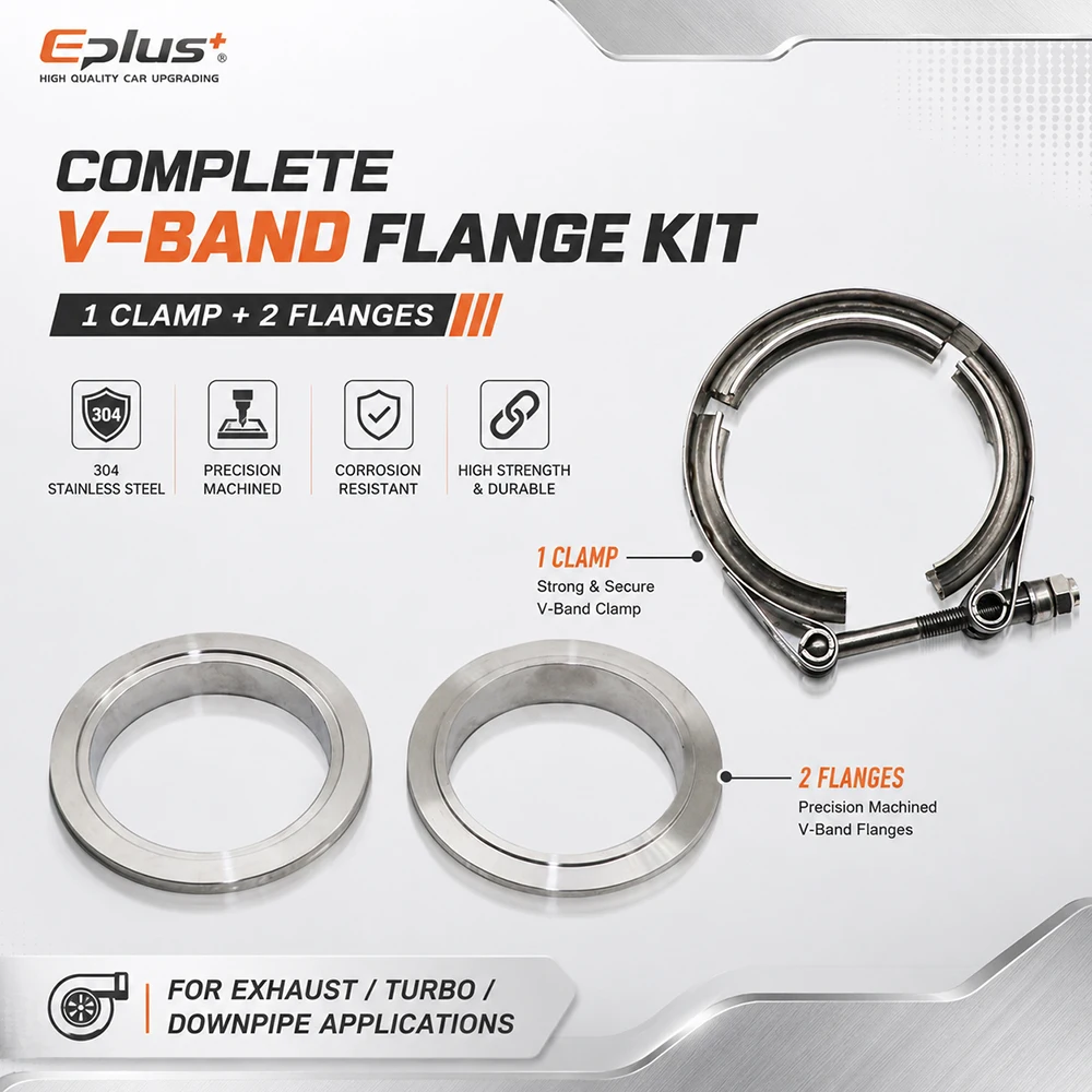 Universelle Auto-V-Band-Klemme aus 304 Edelstahl für Turbo-Auspuffrohre, V-Band-Klemme mit männlichem und weiblichem Flansch, V-Klemmen-Rohrverbindungs-Kit – Detail 3