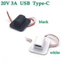 20V 3A USB Type-C Waterproof USB Connector Direct compression female base Female Socket Charging Interface With 24AWG
