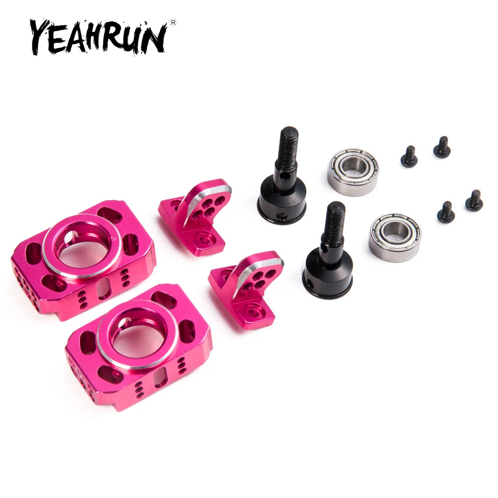 YEAHRUN Aluminum Adjustable Steering Suspension Knuckle Kit for Sakura D4 D4 AWD RWD 1/10 RC Drift Car Upgrade Parts