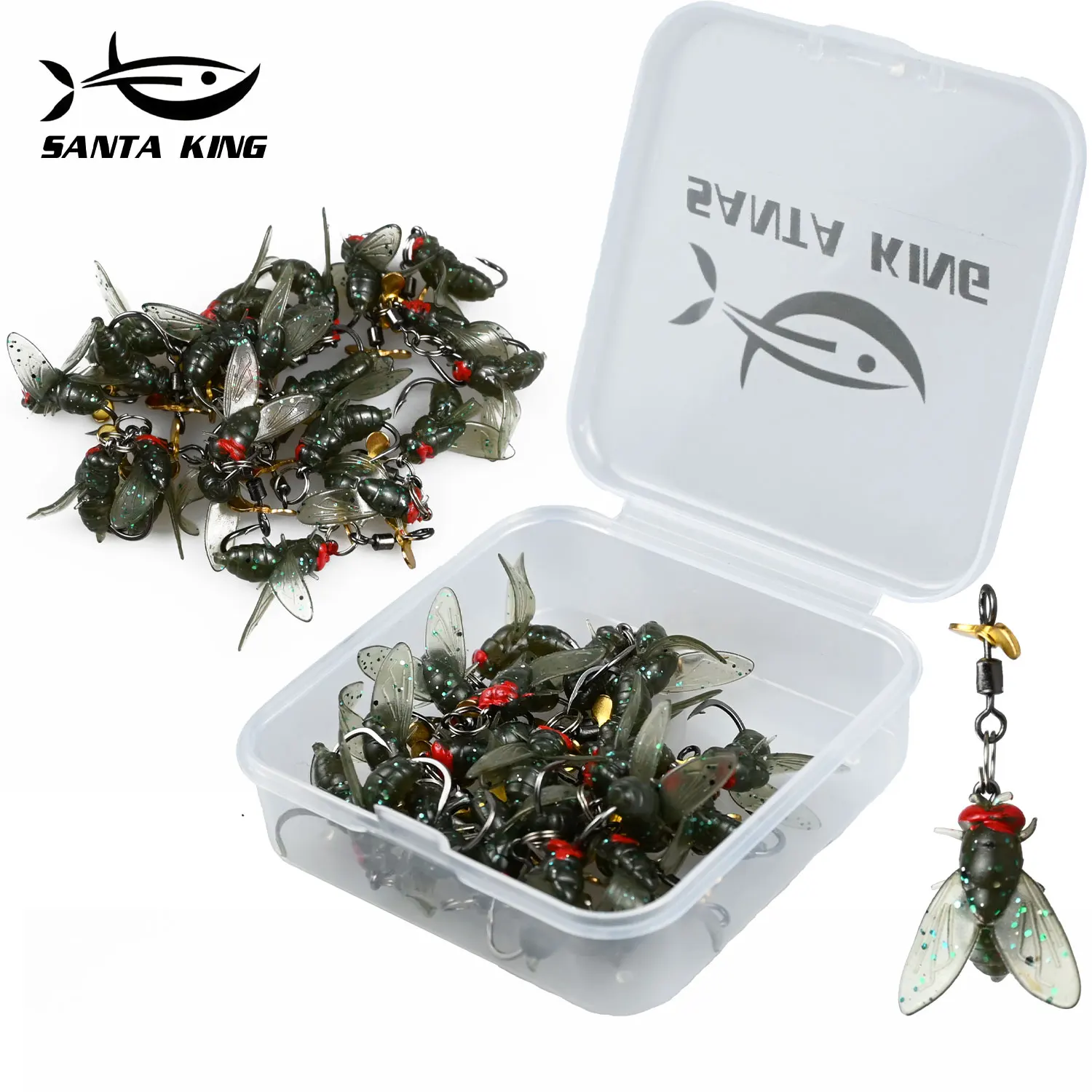 10Pcs/20Pcs Bionic Fly Fishing Bait with Spinning Propeller Spinner Blade Rotating Metal Blade Fishing Lure Hooks