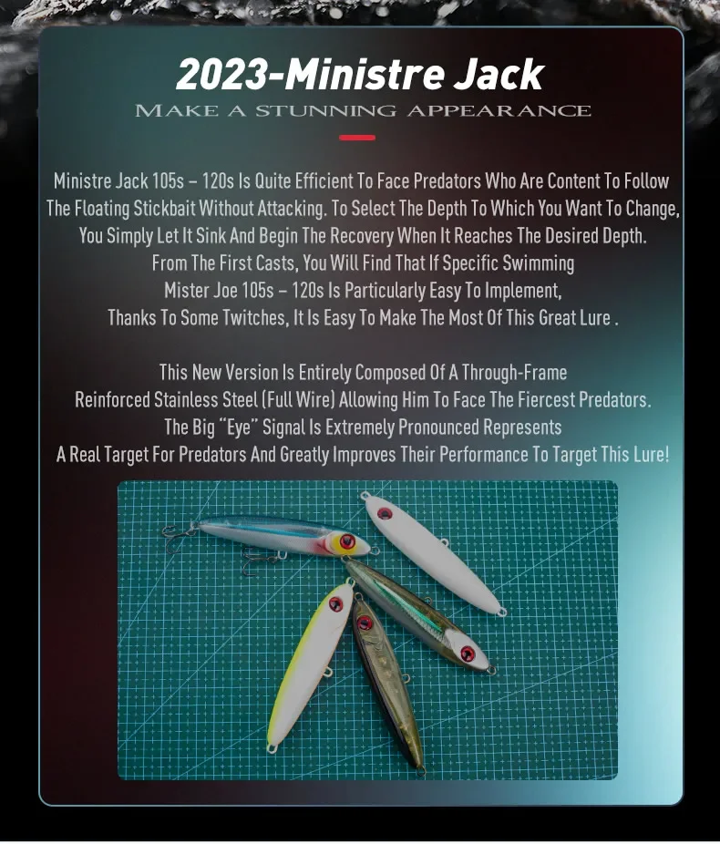 LEYDUN Ministre Jack Stickbait Angelköder, sinkender Bleistift, 80 mm, 14 g, gutes Schwimmen, harte Köder, Wobbler, Seebarsch-Swimbaits – Detail 3