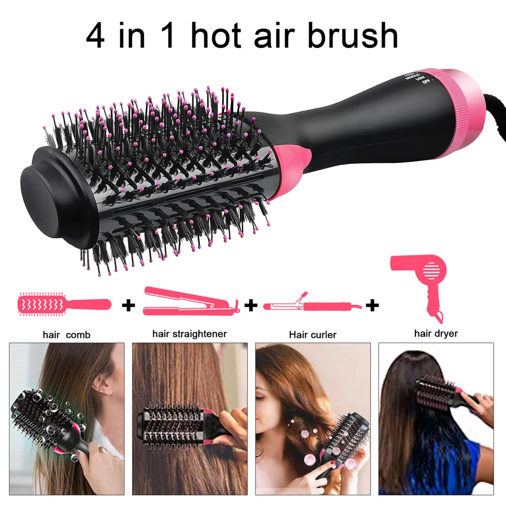 4 In 1 Professional Electric Hair Brushes Hair Dryer Hot Air Brush Styler Hair Curlers Tool Multifunctional Styling One Step