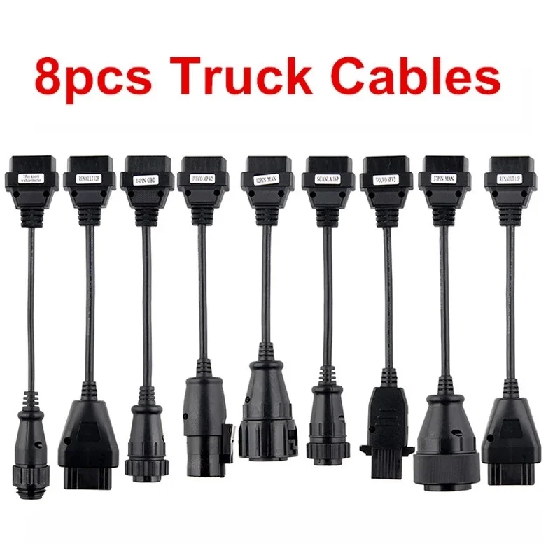 2023Hot Connector 8 Pcs Truck Diagnostic Line Autocom Cdp Ds150 Delphi Truck Cables