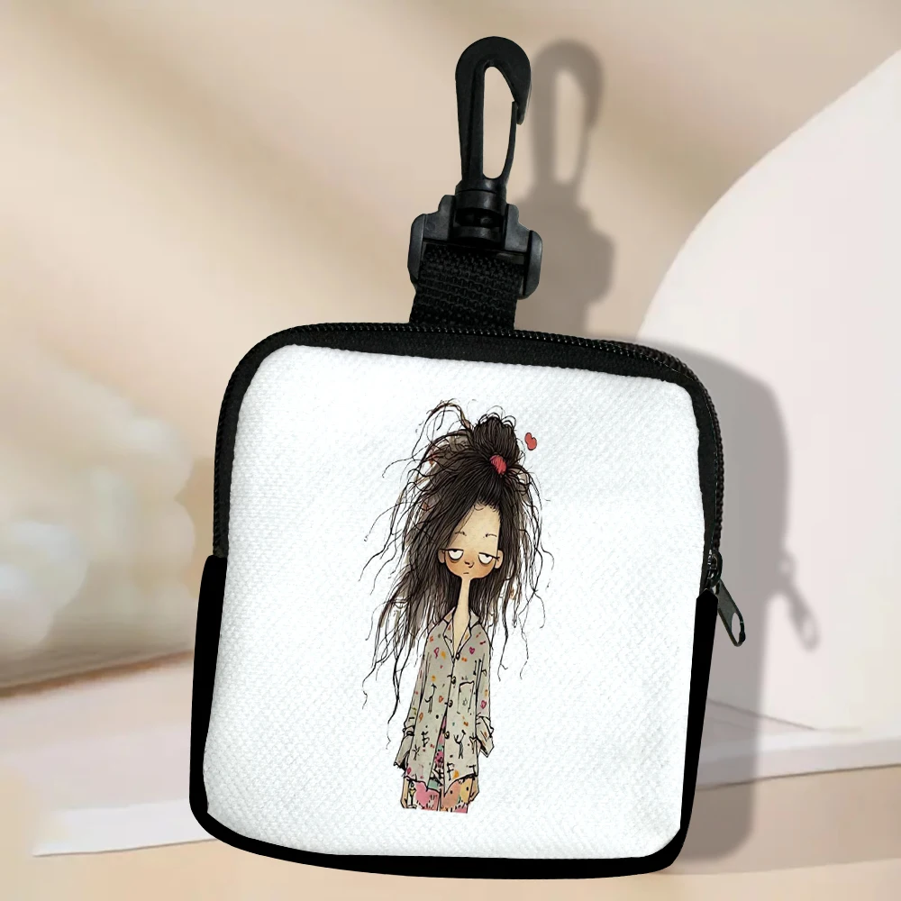 

Abstract Little Girl Coin Purses Coin Money Bag ID Credit Card Holder Small Wallet Zipper Pouch Clutch Earphone Organizer 8.1