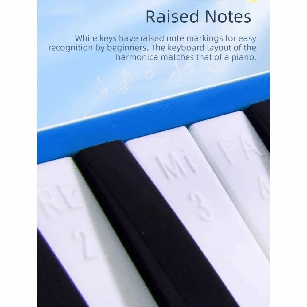 37 Keys Melodica Instrument Soft Wrapped Portable Blow-pipe Piano Short Mouthpieces with Storage Bag Kids Air Piano Keyboard - view 5