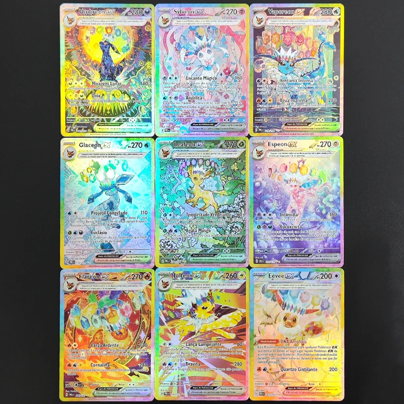 PTCG Brasile Portoghese Scarlet & Violet Evoluzioni Prismatiche Umbreon Sylveon Leafeon EEVEE EX Gioco Collezione di Carte Proxy Toy