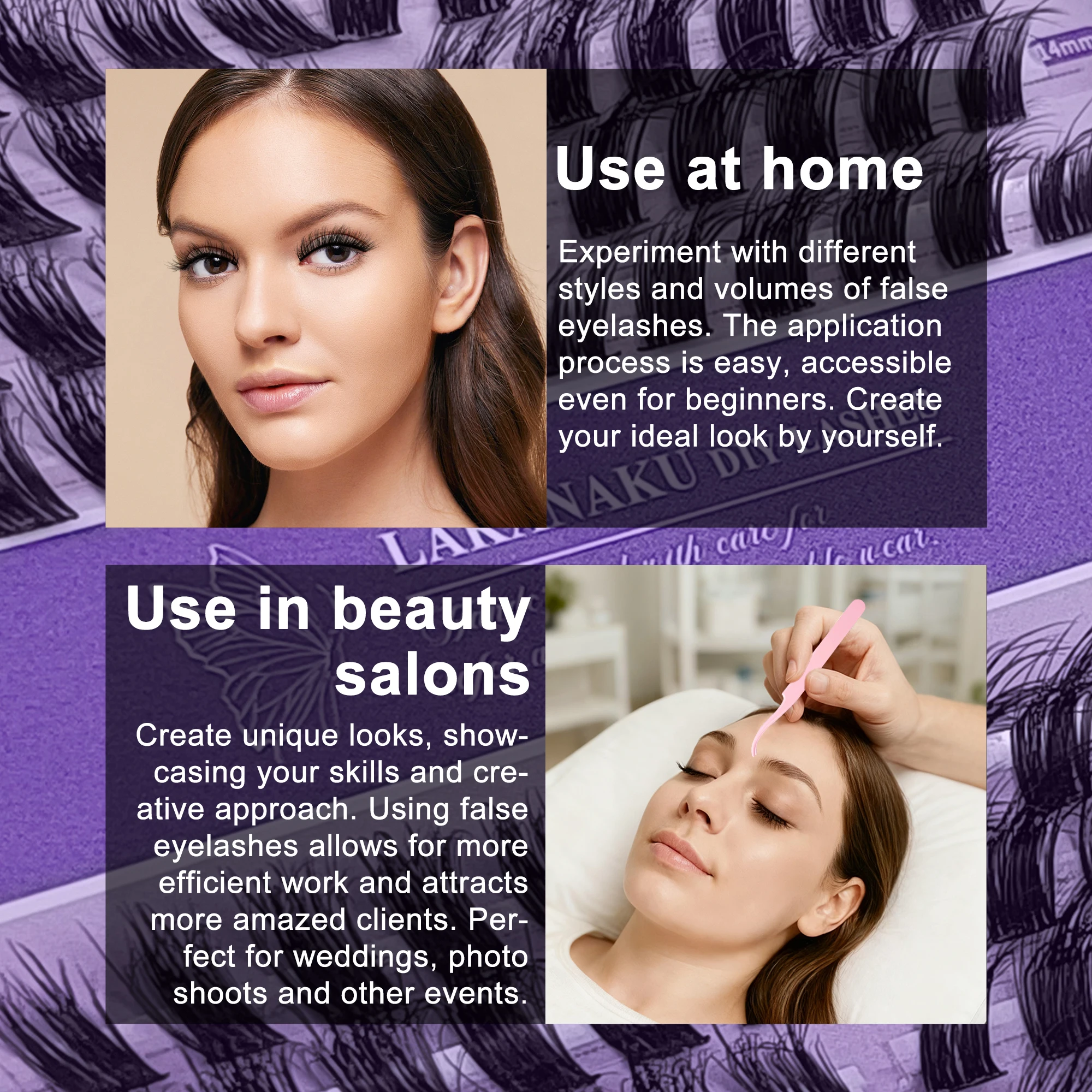 라카나쿠 168팬즈 3D 실크 폭스 아이 클러스터 속눈썹 12-18mm D컬 크리스 크로스 위스피 밍크 클러스터 DIY 속눈썹 간편 부착