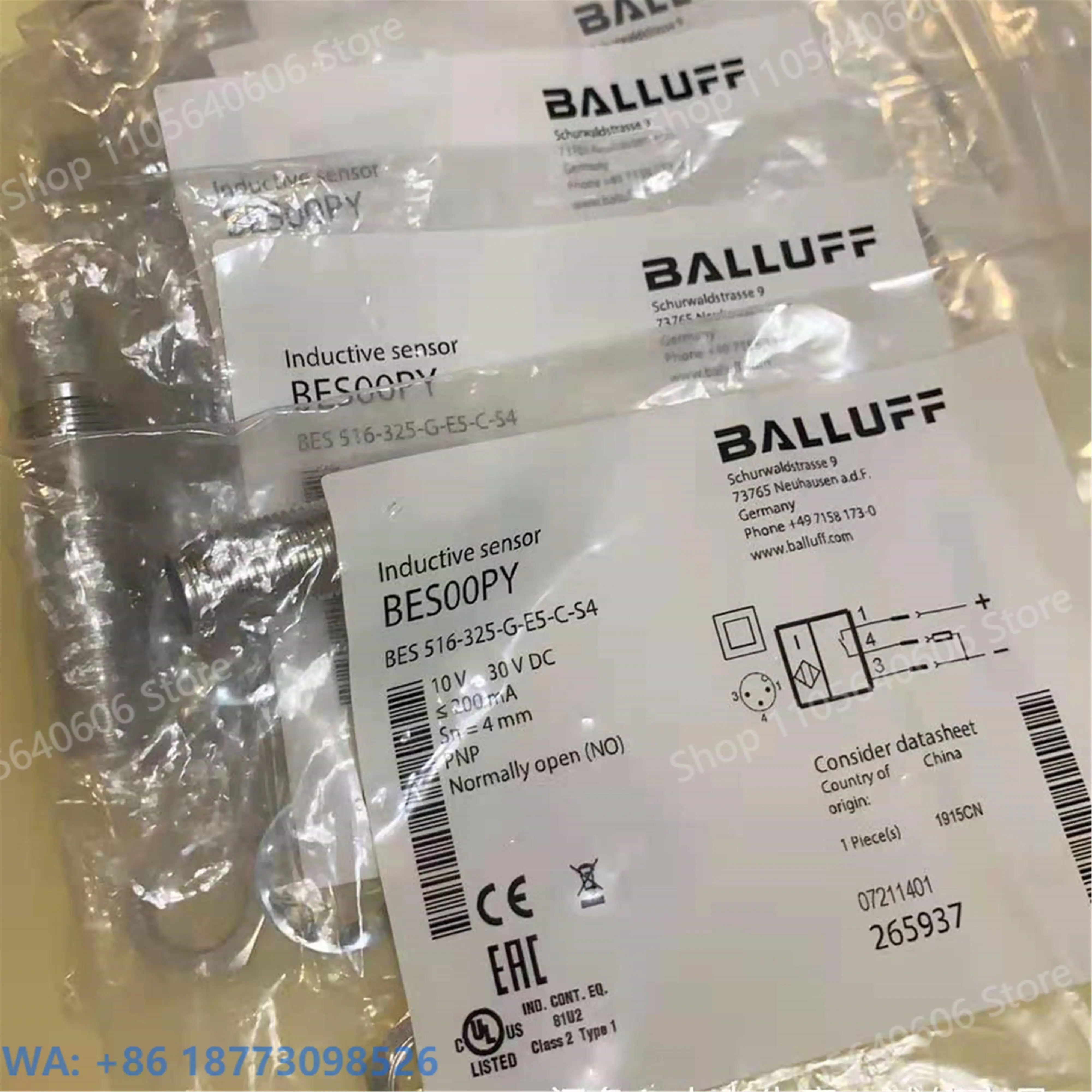 New BES 516-325-G-E5-C-S4 BES00PY Proximity Switch Sensor, 1PCS