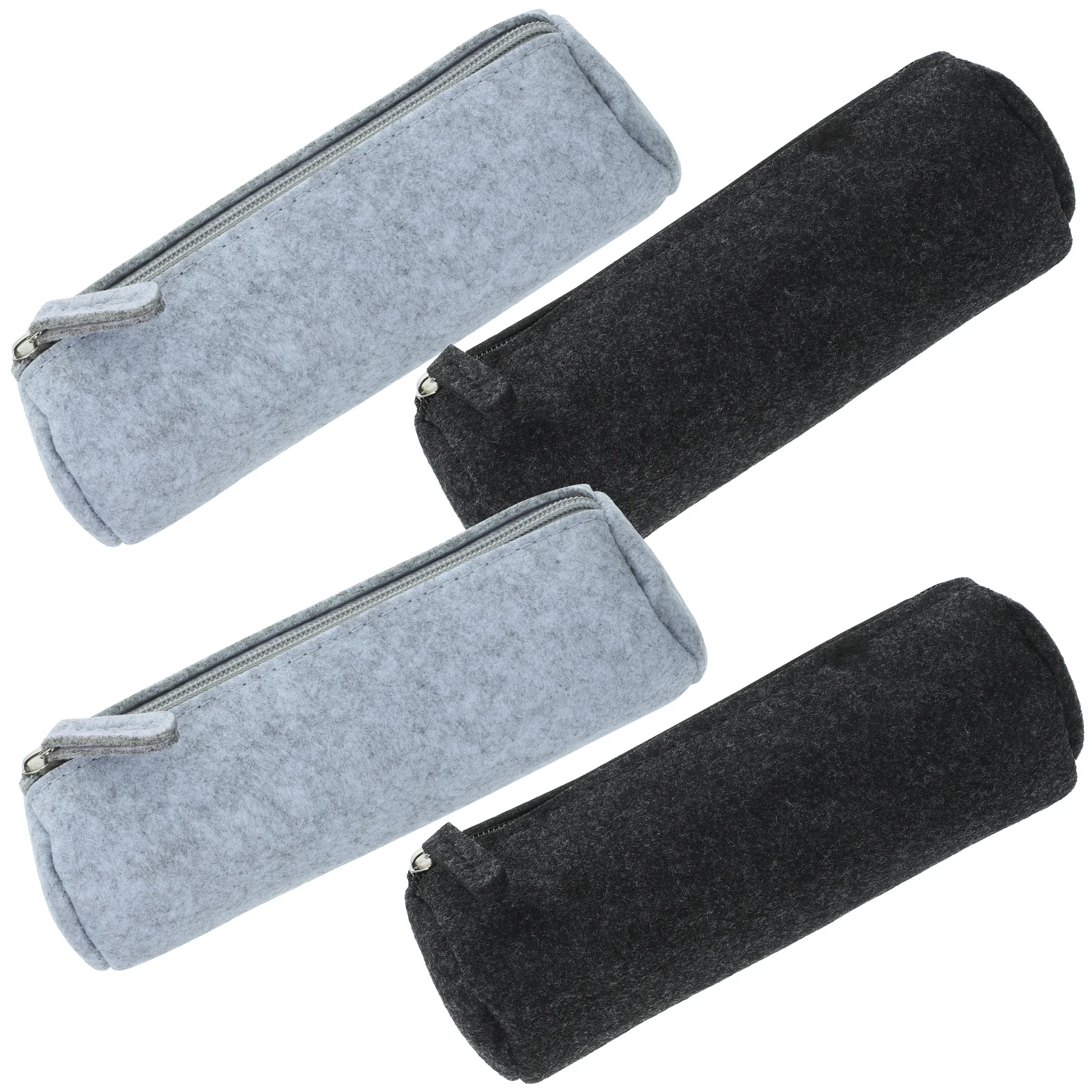 

4 Pcs Felt Pencil Case Dustproof Scratch Resistant Stationery Storage Bag Zipper Pen Holder Travel Office Supplies