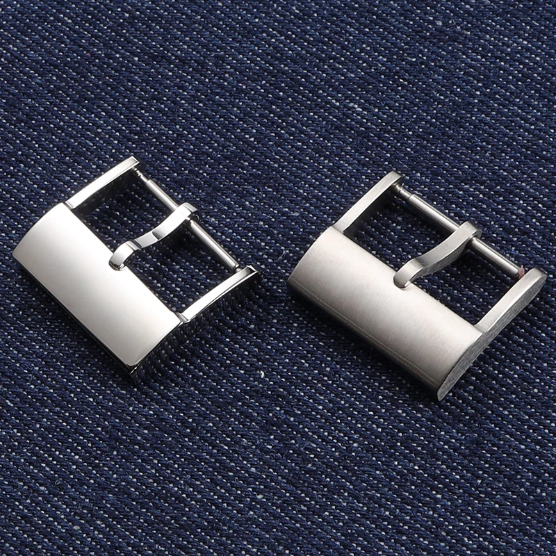 

high quality 18 20mm polished brushed silver black solid stainless steel tang buckle for Breitling metal pin clasp accessory