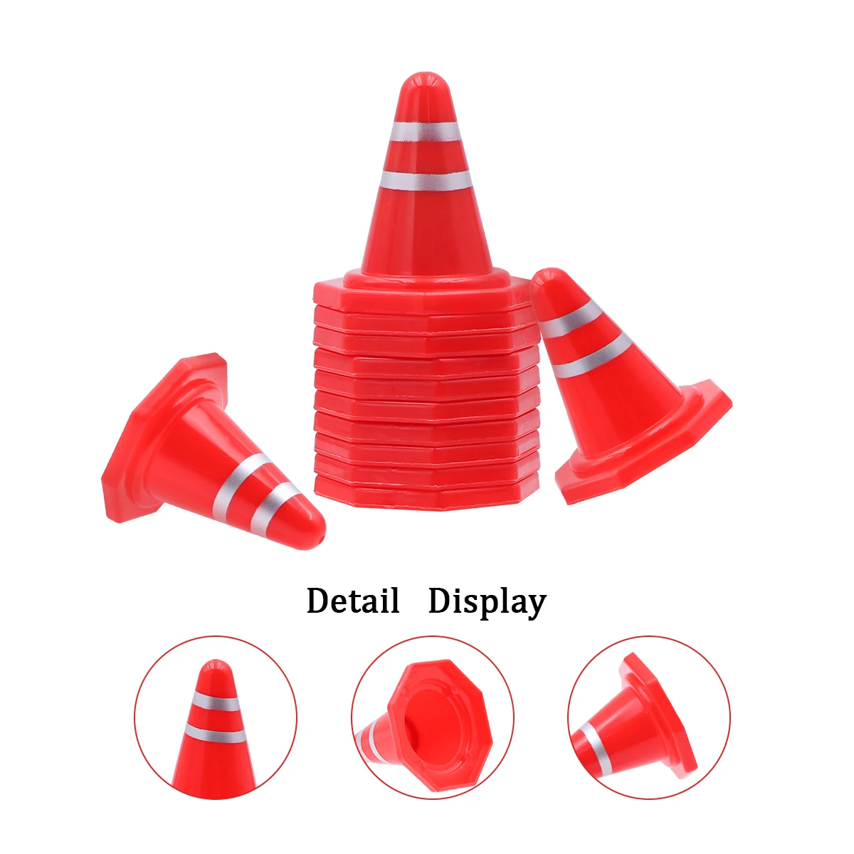 20Pcs Simulated Traffic Cones Mini Decoration Toys Road Cones For RC Crawler 1:16 1:18 1:24 RC Car SCX24 FCX24 TRX4M Rc Parts