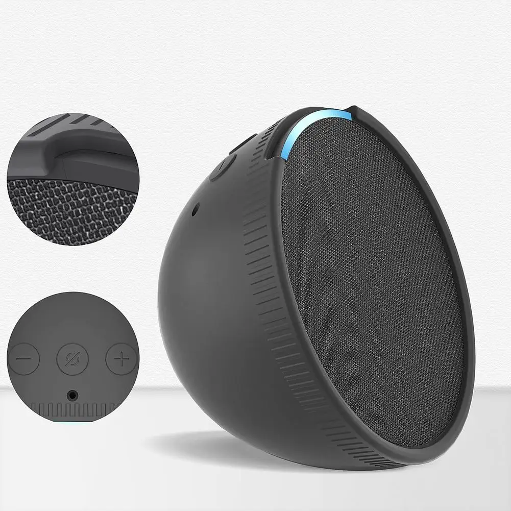 Audio Silicone Sleeve Crash Proof All-inclusive Protective Case Fall Proof Audio Desk Stand For Echo Pop Speaker Accessories