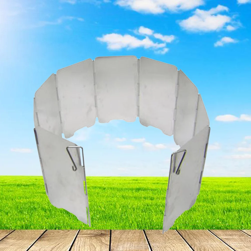 

9 Plates Portable Camping Stove Windscreen Aluminum Alloy Foldable Wind Shield for Outdoor Cooking Hiking Picnic Grill