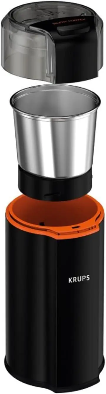 Silent Vortex Electric Coffee Grinder: 3 oz Capacity, 5x Quieter, 175W Motor for Coffee Beans, Spices & Herbs - Removabl