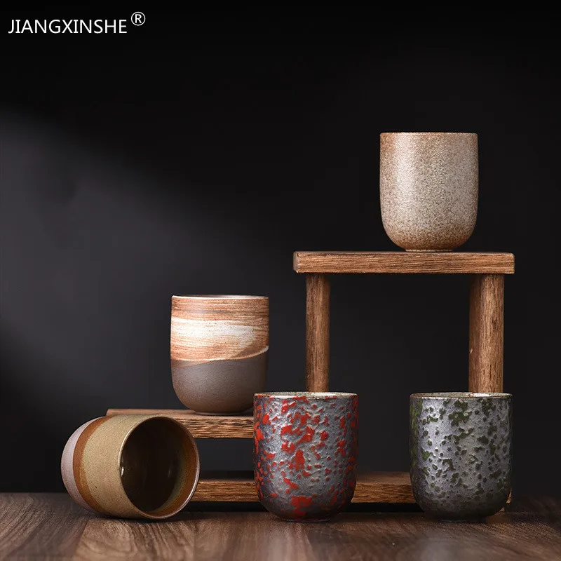 

3 шт. японская грубая керамика, чашка для чая ручной работы, чашка для кофе эспрессо, набор для чая, чашка для воды, персональная одинарная чашка