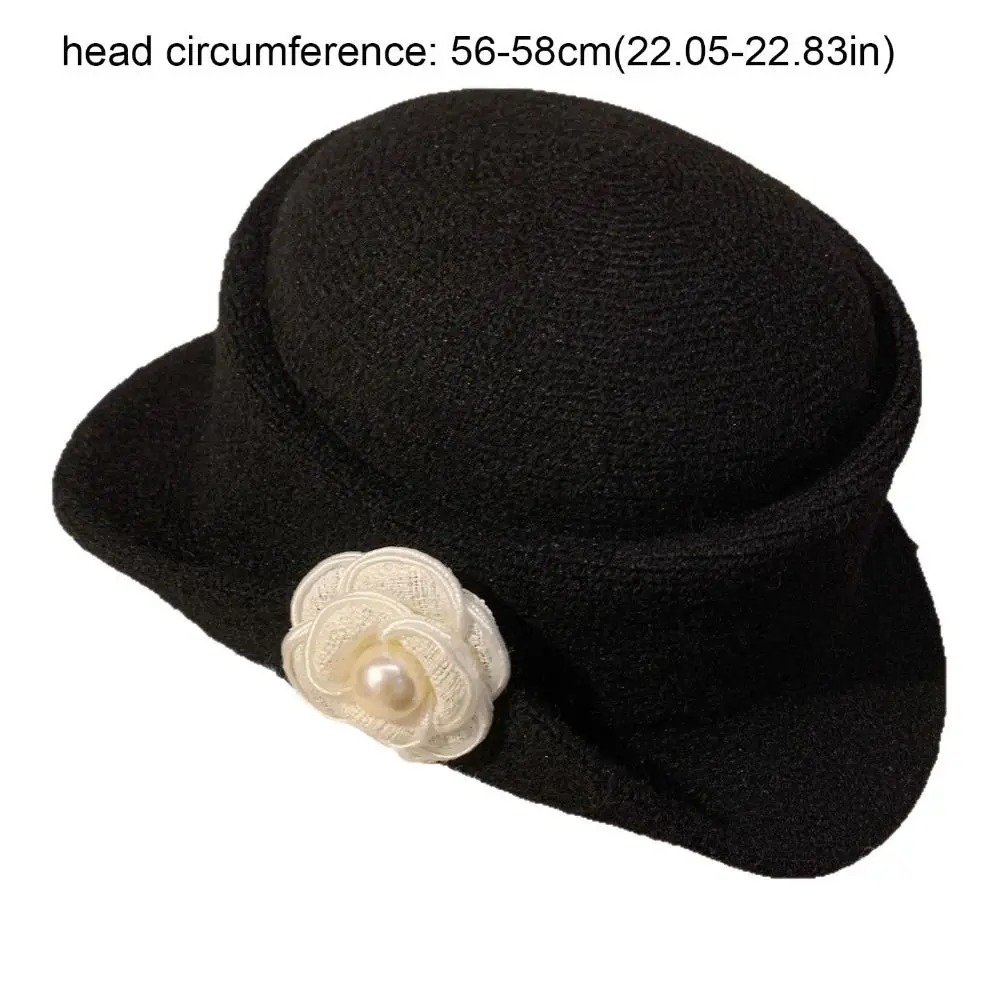 프렌치 스타일 헵번 스타일 토퍼 햇 울 플랫탑 블랙 펠트 햇 사진 촬영 장식 와이드 브림 여성 재즈 햇 교회용