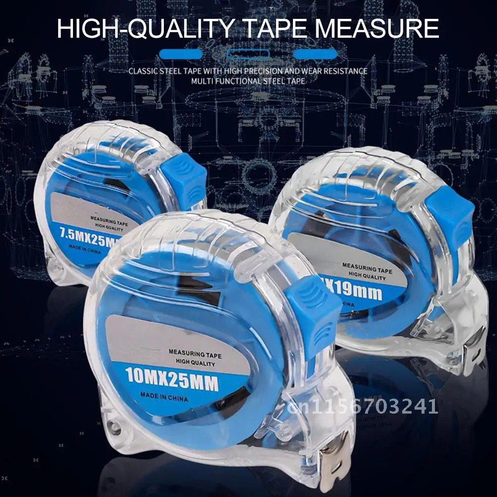 Steel Tape Measure Transparent 3-10m Waterproof Meter Drop-resistant And Wear-resistant Metal Tape Measure