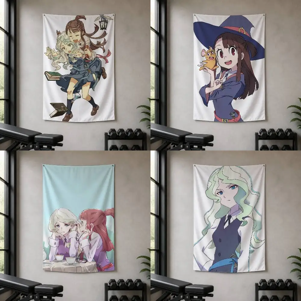 L-Little Witch Academia  Decorative Hanging Flag with Grommets for Garage Bedroom Dorm Wall Decor