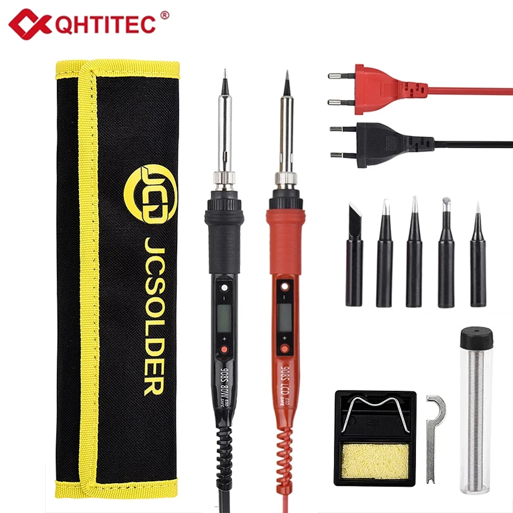 908S Electric Soldering Iron 80W LCD Digital Display Adjustable Temperature 220V/110V Soldering Iron Tips Welding Repair Tools