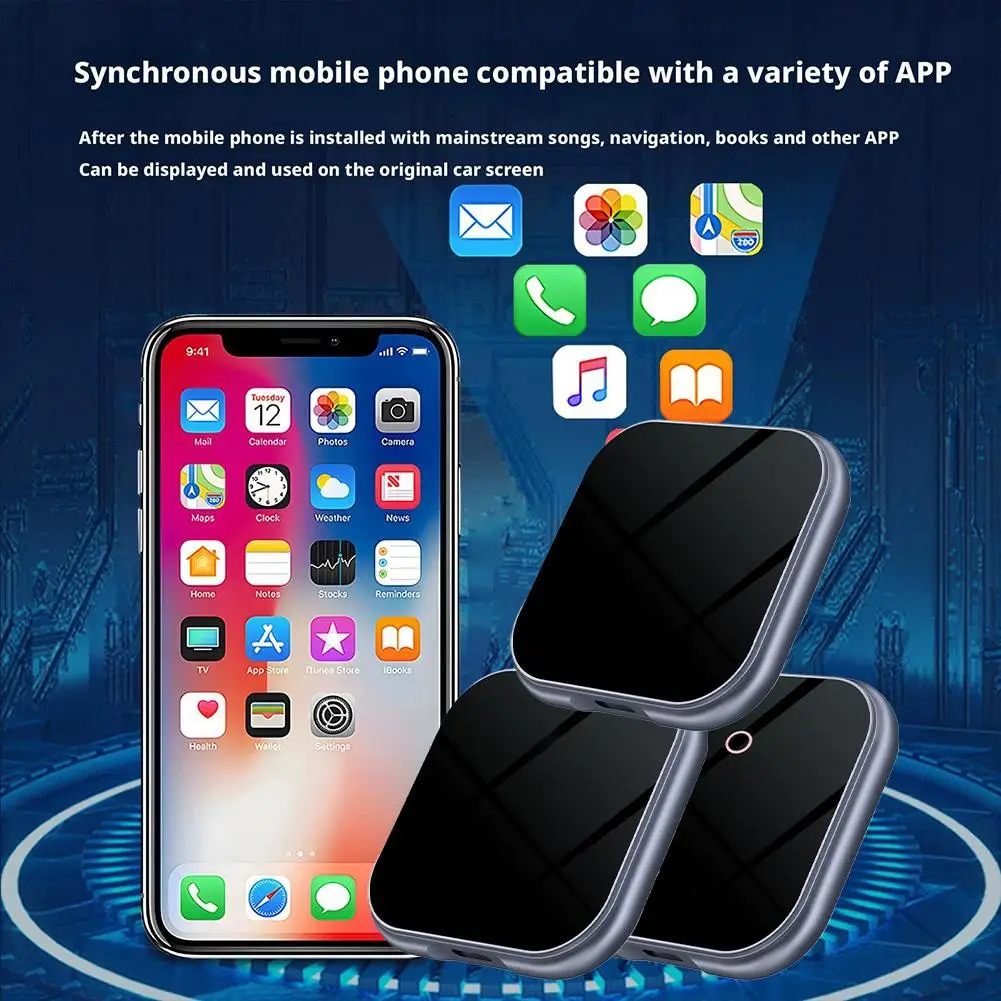 

Универсальный автомобильный адаптер 2-в-1 Plug And Play, беспроводной интеллектуальный мини-адаптер, соединительная навигация E8V7