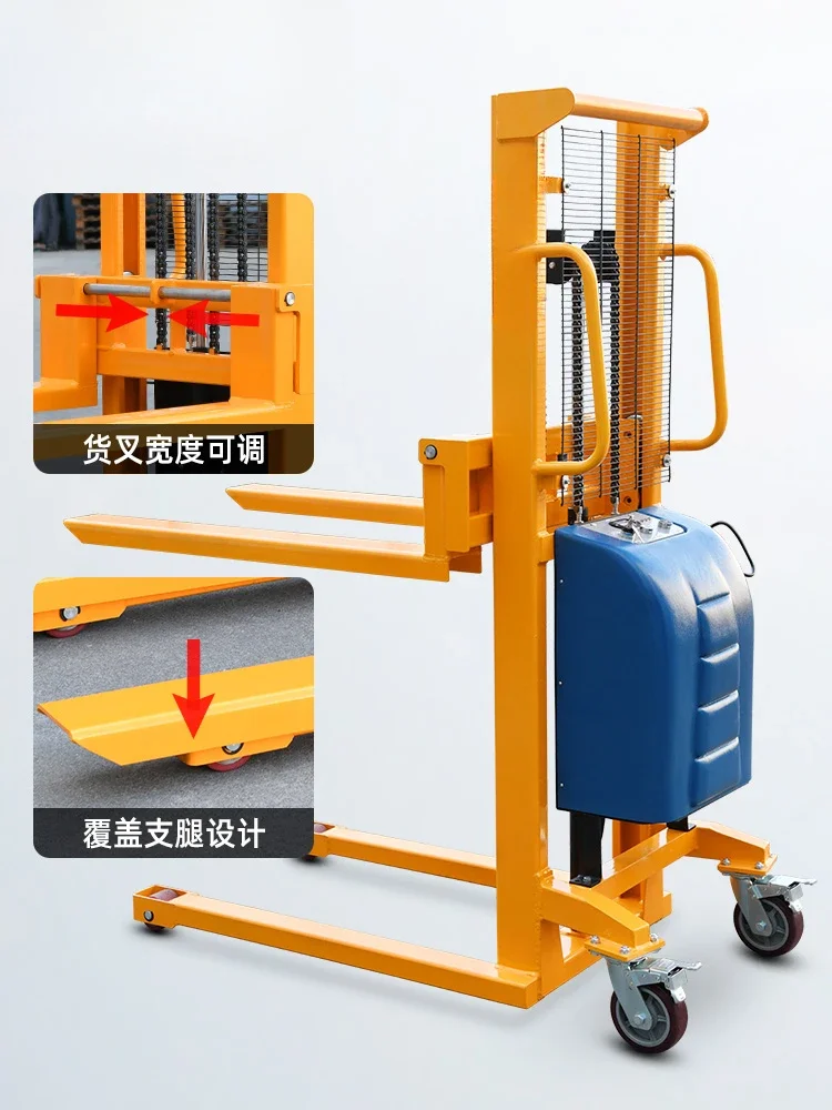 Light semi-electric stacker small lift electric forklift luggage hydraulic