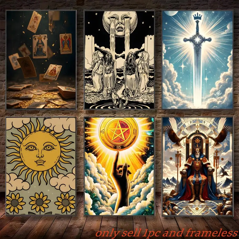 Destiny Scene Game Tarot Card Poster Self-adhesive Painting with prints Home bedroom living room decoration