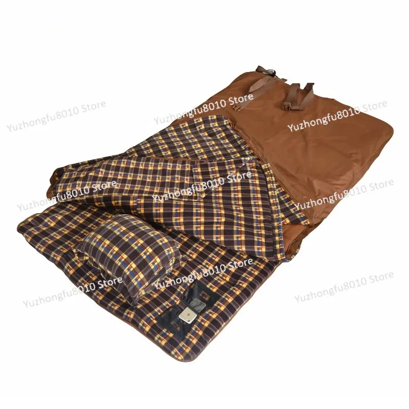 Luxurious Waterproof Big Size 2 Layers Fleece Oxford Fishing Sleeping Bag with Sponge