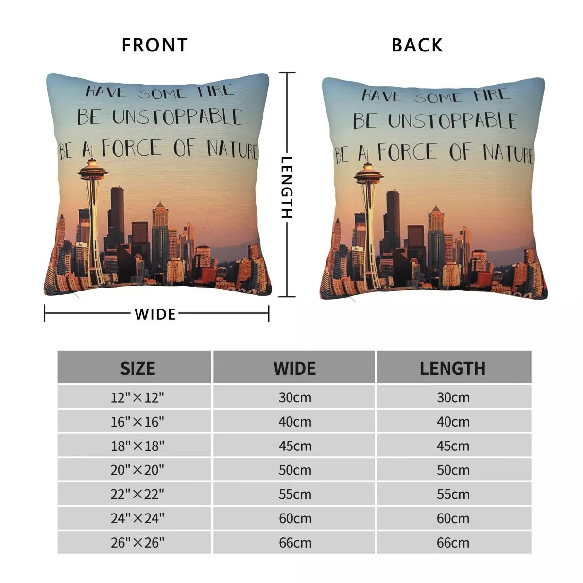 Have Some Fire Be Unstoppable Be A Force Of Nature Square Pillowcase Polyester Linen Velvet Creative Zip Home Cushion Cover