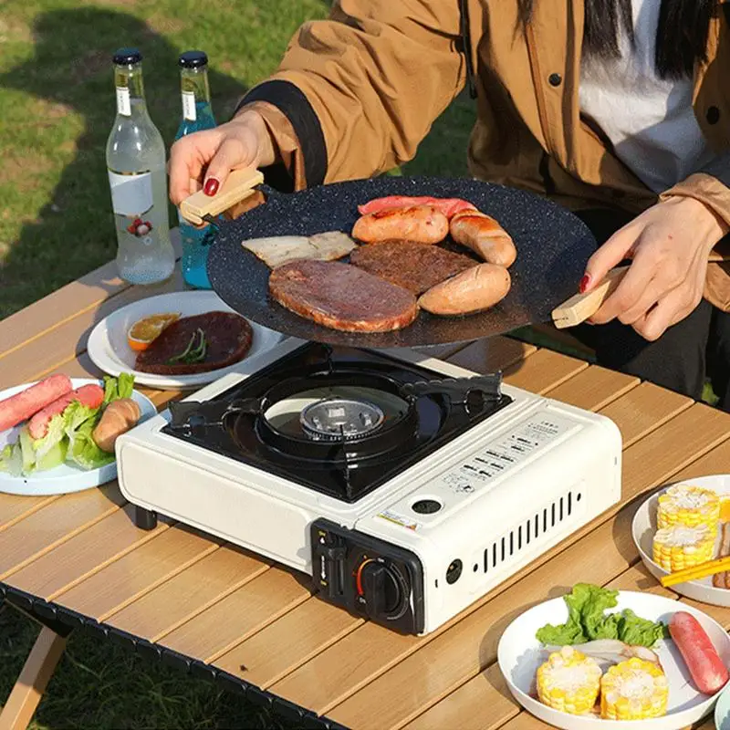 

Portable Camp Stove Grill & Stove For Outdoor Cooking Single Heater With Anti-Slip Design And Even Heat Distribution For
