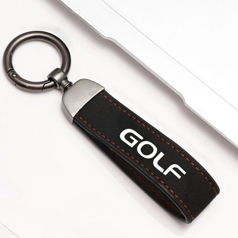 Suede Car Logo Keychain Pendant Keyring Chain Jewelry Men Gift For VW Volkswagen GLI GOLF GTD JETTA TSI Auto Styling Accessories