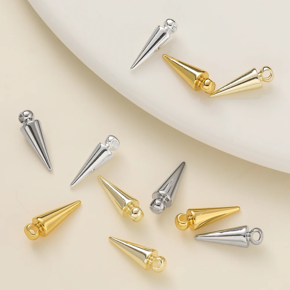 5Pcs/Lot 14/18K Gold Color Plated Cone Shape Charms Pendants for DIY Women Earring Necklace Jewelry Making Accessories image 5