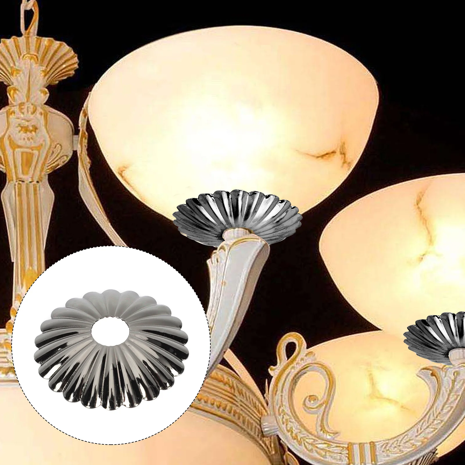 

10Pcs Iron Lamp Cover Flower Shaped Light Cover for Desktop Table Wall Lamps Home Decoration Lighting Plate Replacement