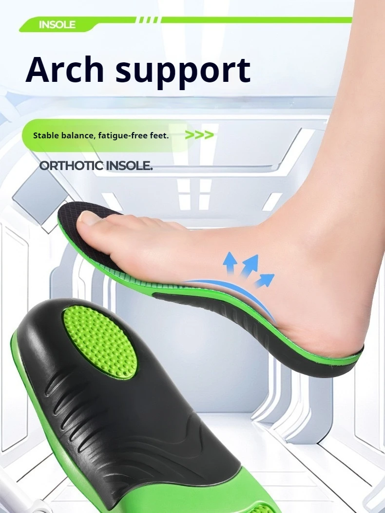 Schuhsohle mit Fußgewölbestütze, orthopädische Einlegesohlen für Plattfüße, für Männer und Frauen, Stoßdämpfung, bequeme Schuhsohle, für Laufsport, 1 Paar – Detail 1