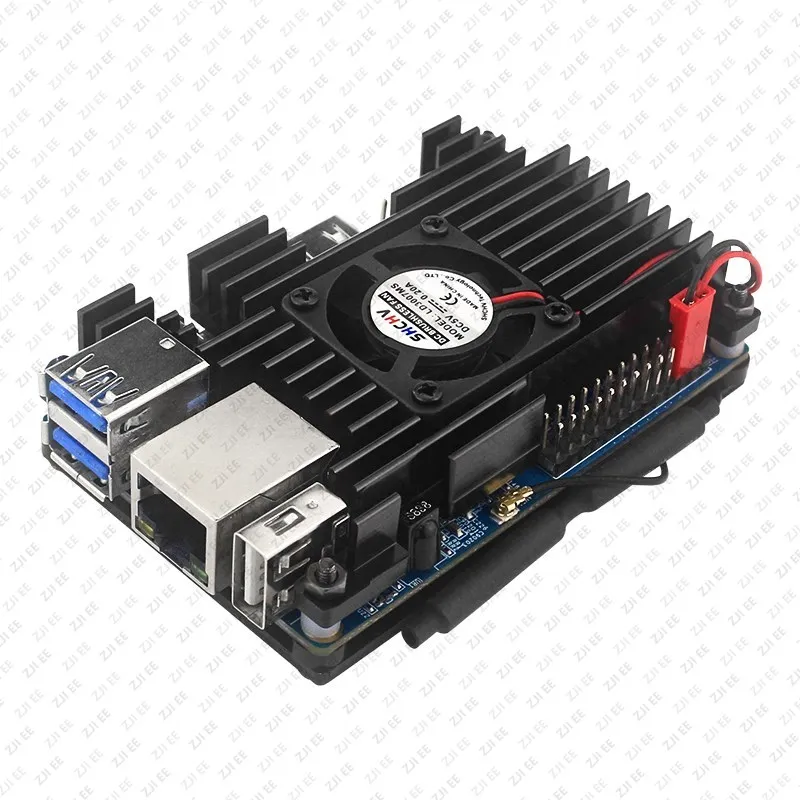 Orange Pi 3 LTS Aluminum Alloy Case with Fan Active Passive Cooling Enclouse Metal Heat Dissipation Shell for Orange Pi 3 4 LTS