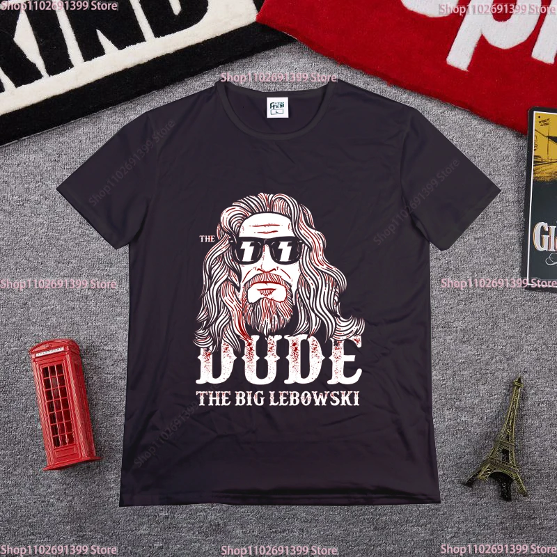 تي شيرت GTA Big Lebowski Jeff Bridges The Dude تي شيرت رجالي رائع Camiseta تي شيرت رجالي مصمم ملابس الشارع الشهير