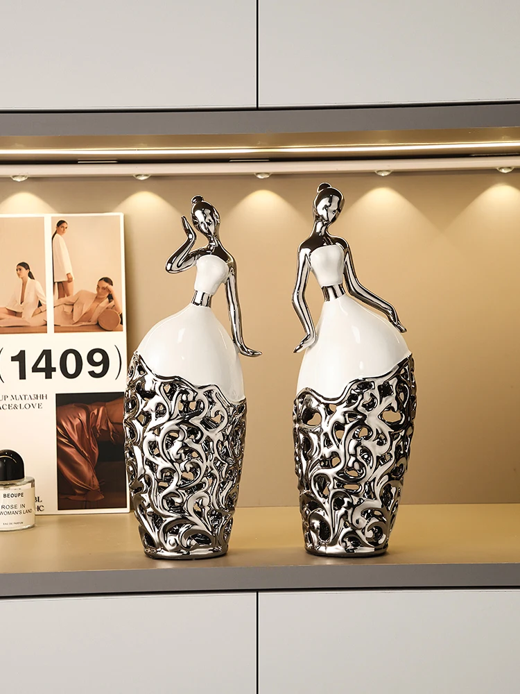 Ceramic Dancers,Female Characters,Living Rooms Offices Desktop Wine Racks Decor Crafts,Figure Sculptures,Modern Home Decor,Gifts