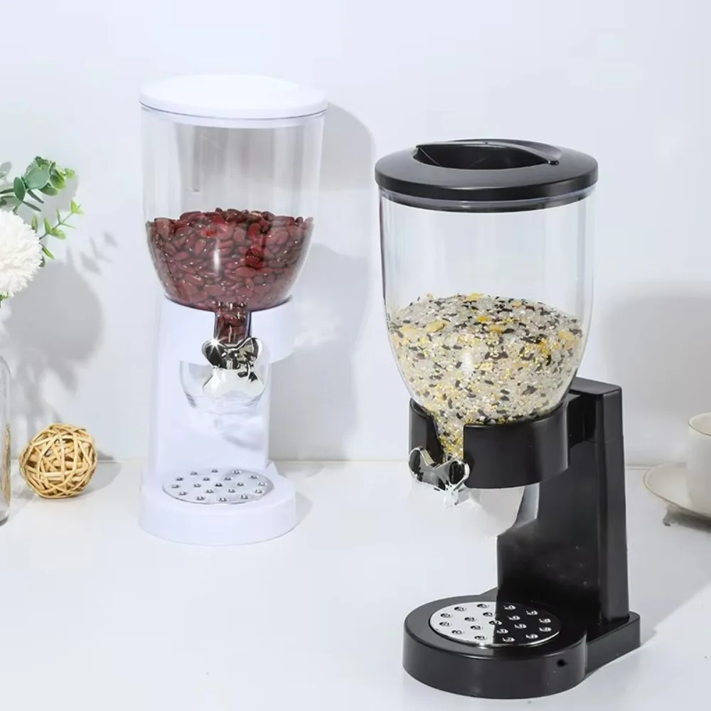 

Rotating Button Extraction Kitchen Cereal Jars Kitchen Food Dispenser Safe Airtight High Capacity Grains Cereal Bucket Dispenser