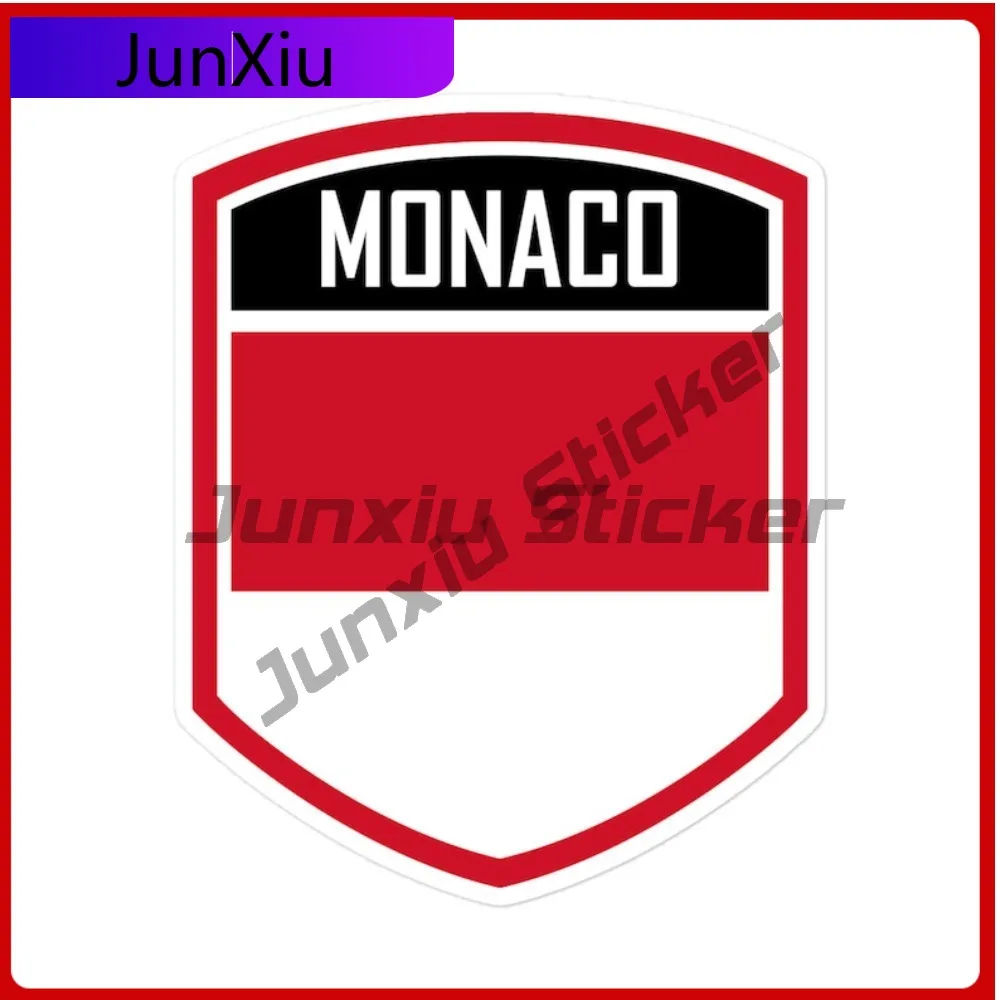

Monaco Flag Emblem Creative Stylish Strong Adhesive Stickers Waterproof Vinyl Decal for Rally Racing Car Scratch Cover