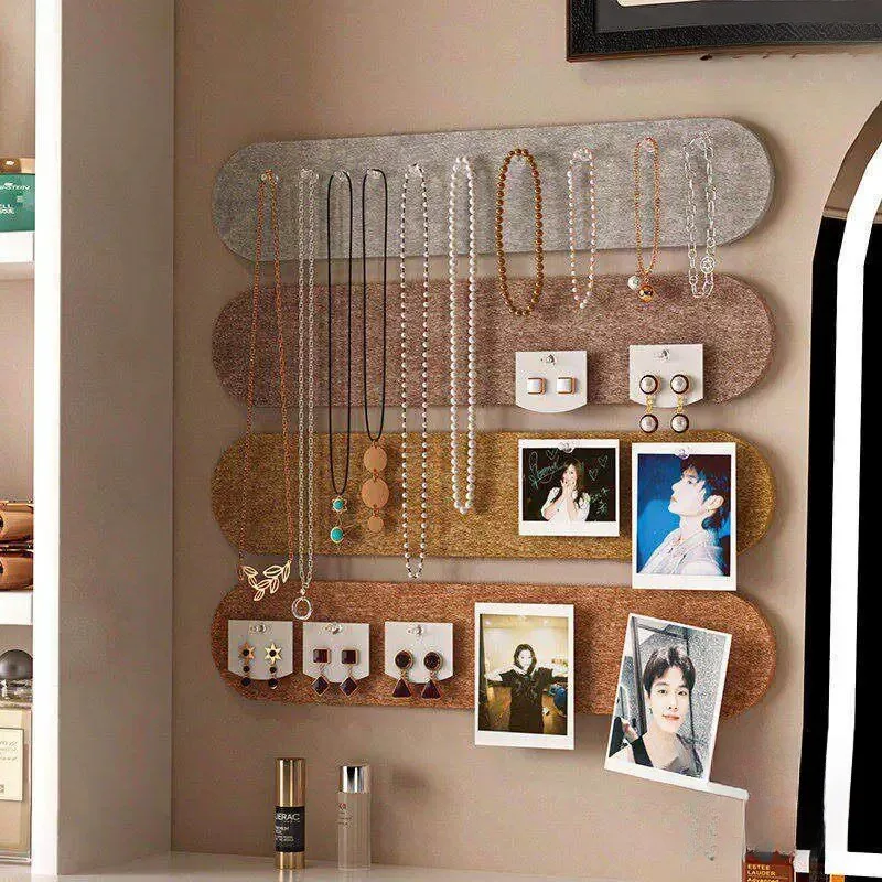 High-End Elegant Jewelry Display Stand Felt Board Wall Mounted Necklace Bracelet Earring Storage Box Premium Quality