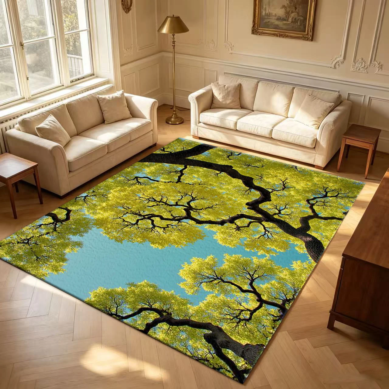 Yellow‑Leaved Tree Nature Landscape Carpet Flooring Home Living Room Decor Rug Mat