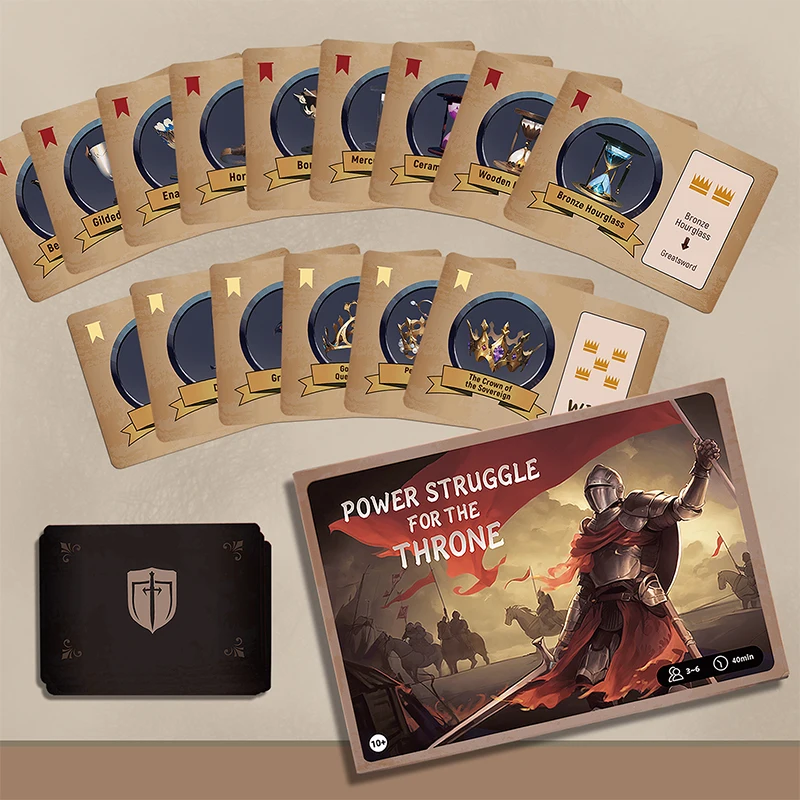 Power Struggler for the Throne: A Strategic Quest for the Crown.Party Game - Card Game for Adults, Teens and Kids -3-6 Players,4