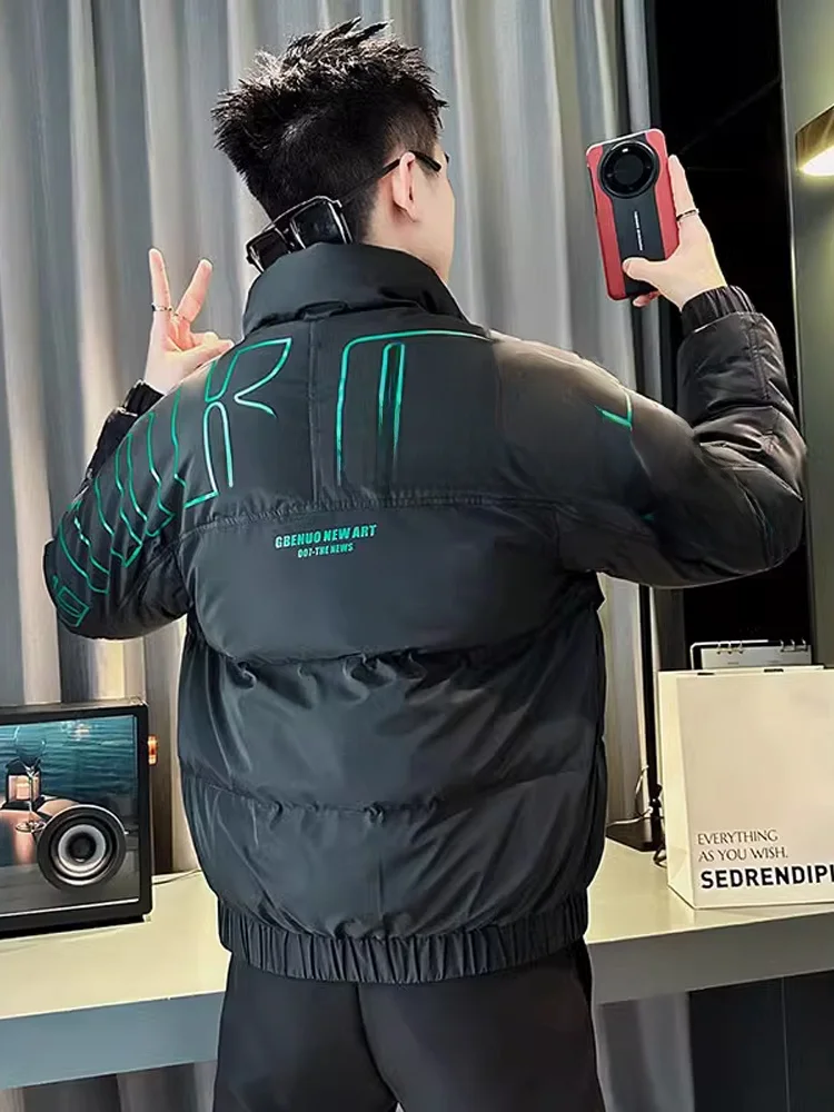 

Winter Thiened Warm Stand Collar Cotton Jaet Men's Haome High-End Slim Fit ort Cotton Coat 2023 New Sle Cotton Pad...