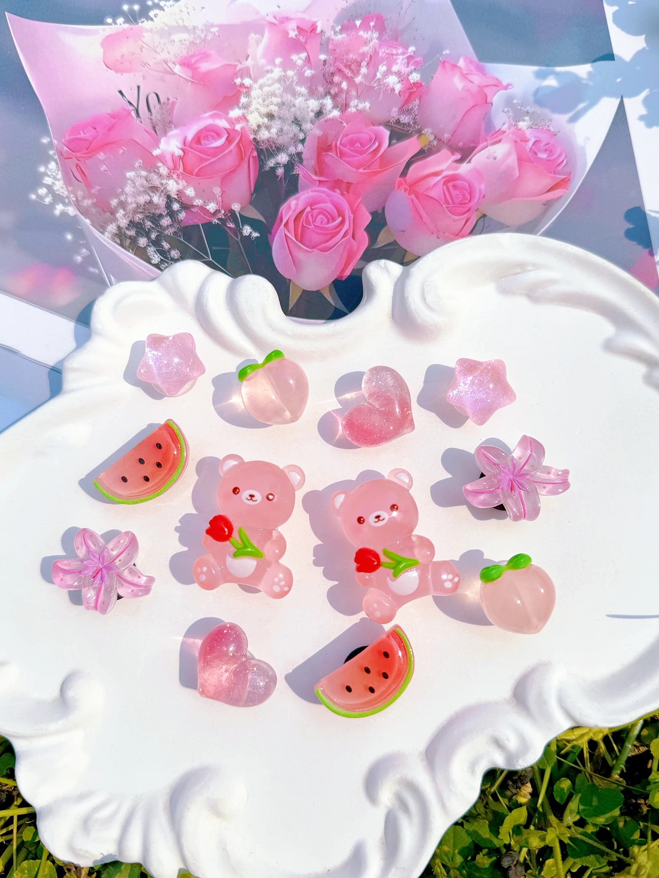 10 Pieces of Pink Bear Shoe Decorations for DIY Casual Accessories - Fun and Multi-functional Personalized Shoe Hobbies
