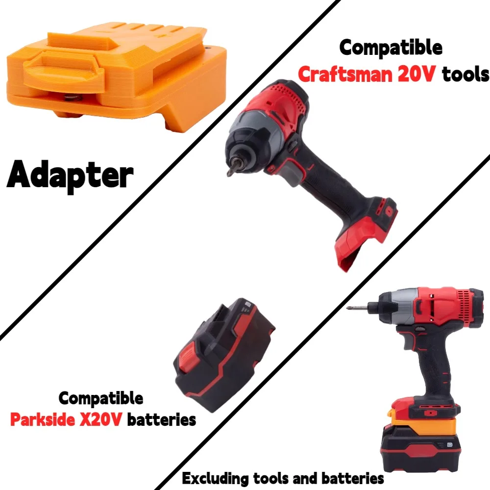 

For Parkside X20V TEAM Li-ion Battery TO Craftsman 20V Cordless Electric Drill Tools Battery Adapter/Converter(Only Adapter)