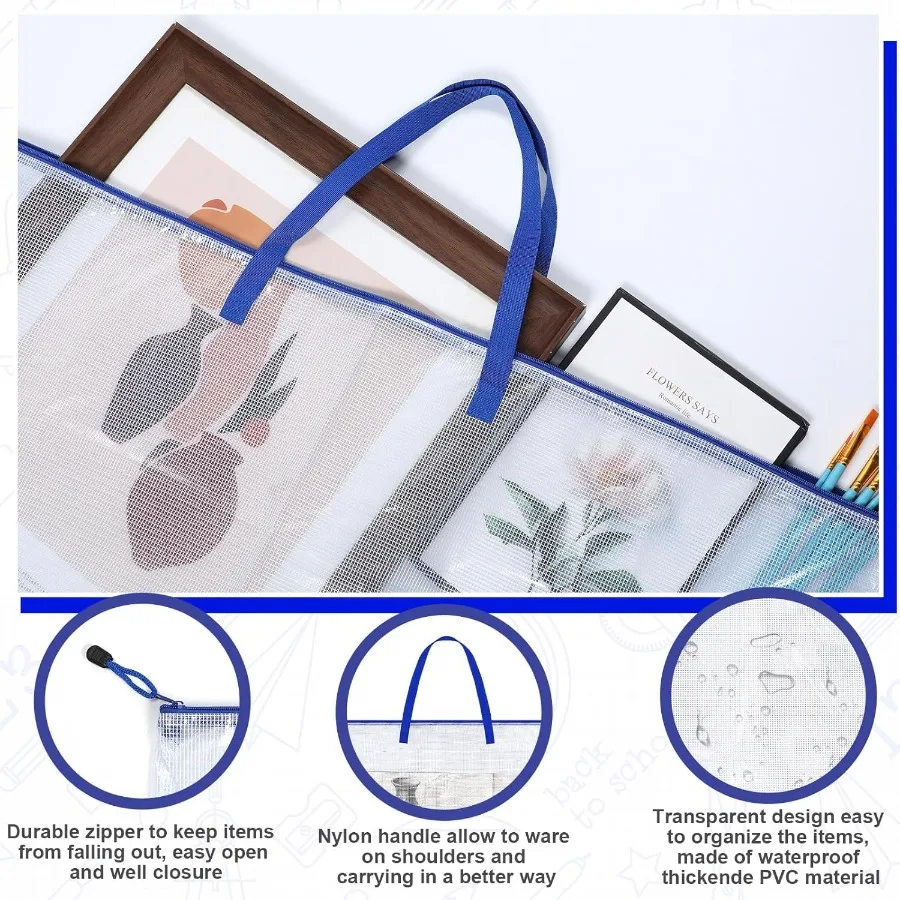 Large 36 x 48 Inch Art Portfolio Case with Handle for Bulletin Board Display and Storage Durable Art Portfolio Bag for Posters